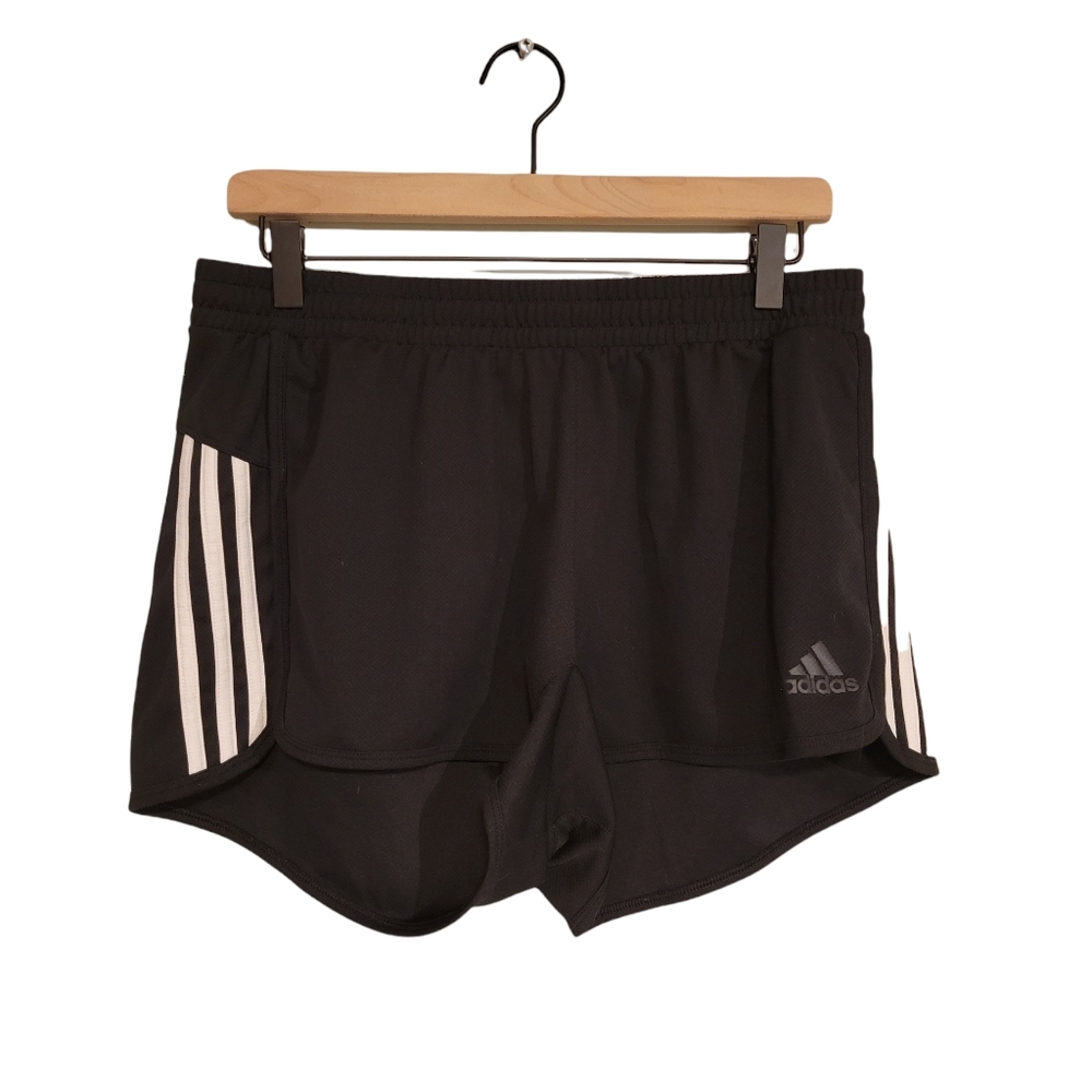 Adidas Women's Pacer 3-Stripe knit Shorts size Large Black/White